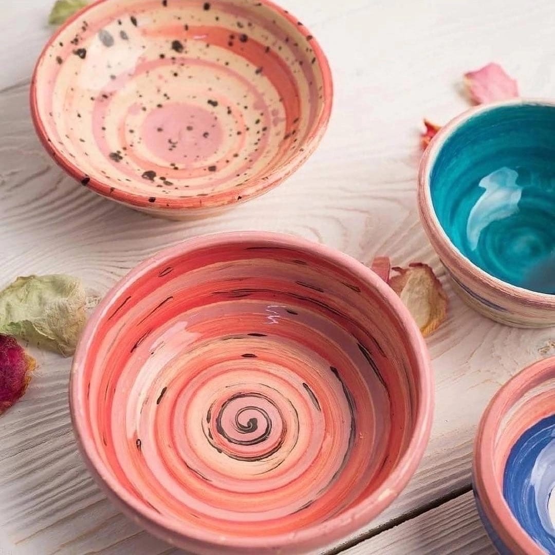 Пиала с росписью ангобами 10+ фото 1