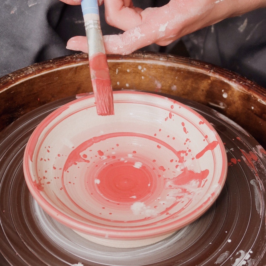 Пиала с росписью ангобами 10+ фото 3