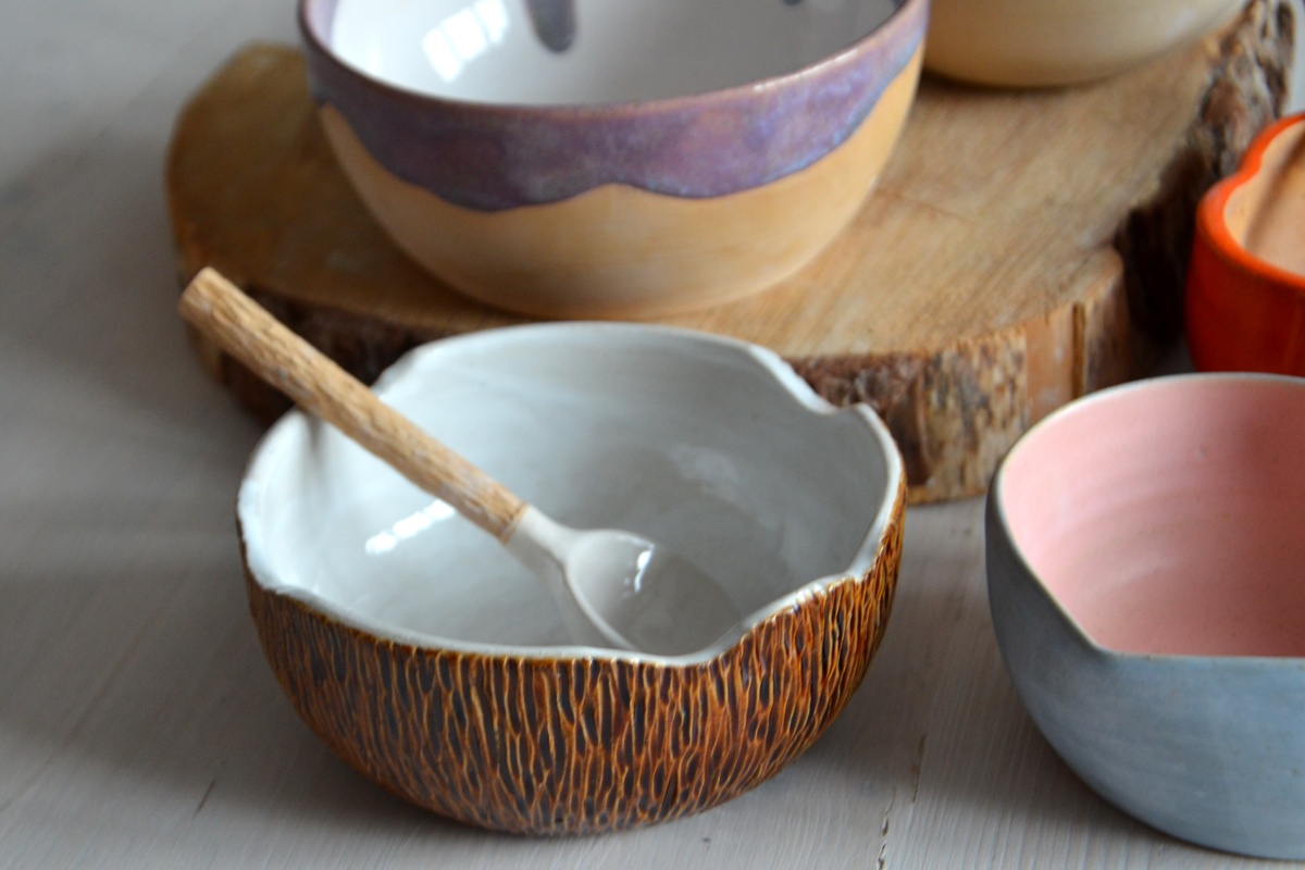 Миска с ложкой на гончарном круге 13 фото 3