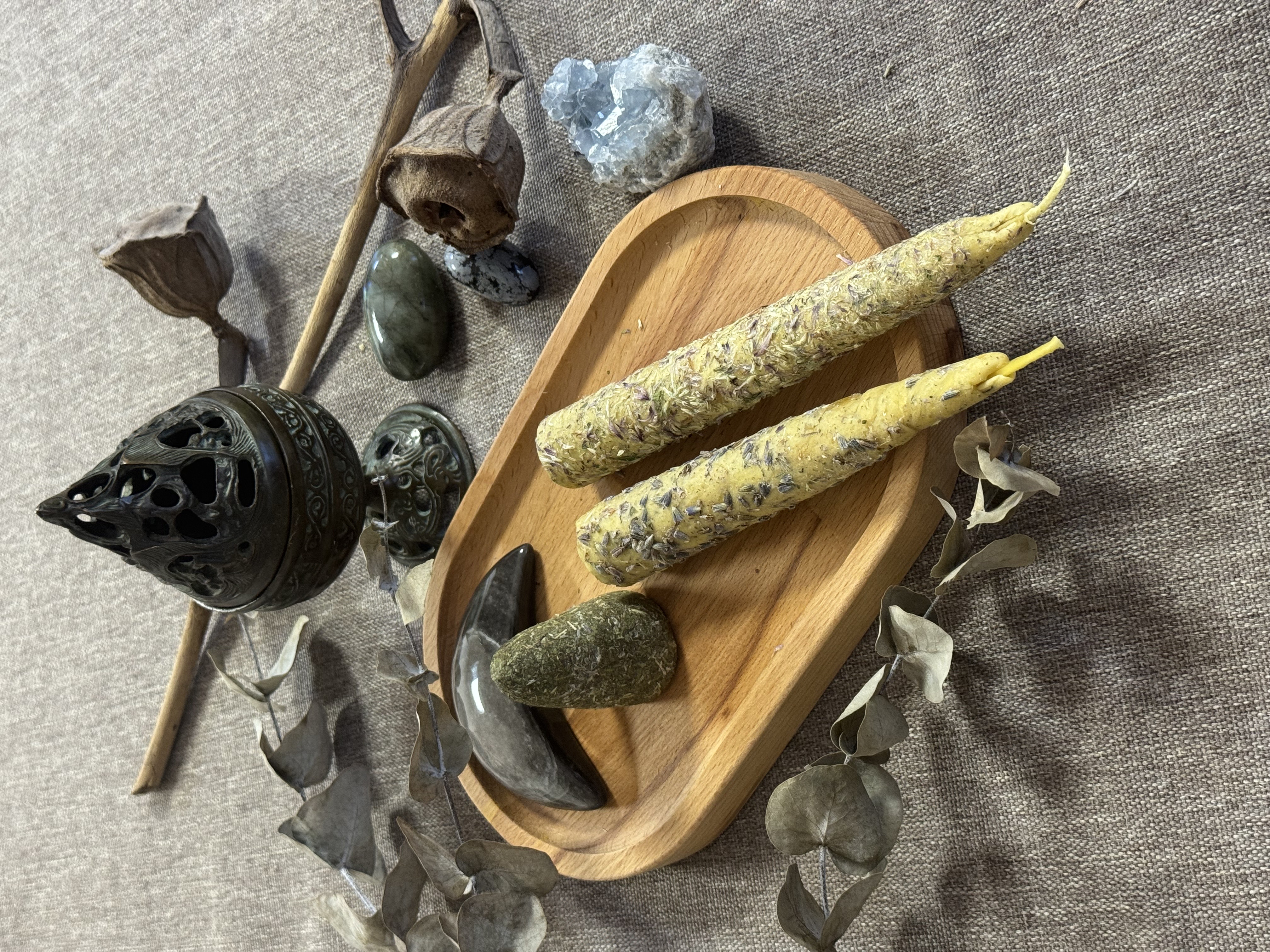 Подставка + 3 свечи с травами фото 2