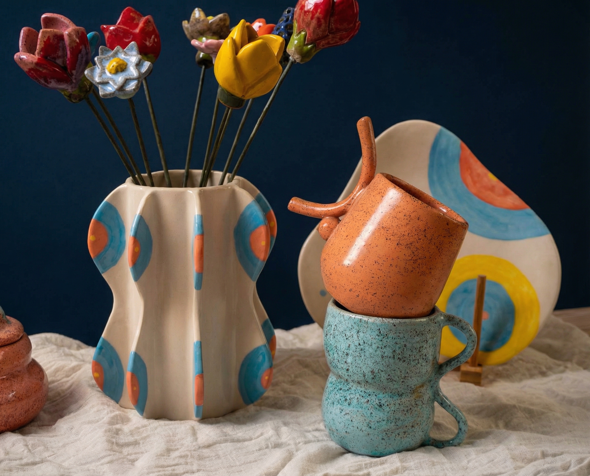 Занятие по ручной лепке вазы на мини-курсе керамики для начинающих в Москве